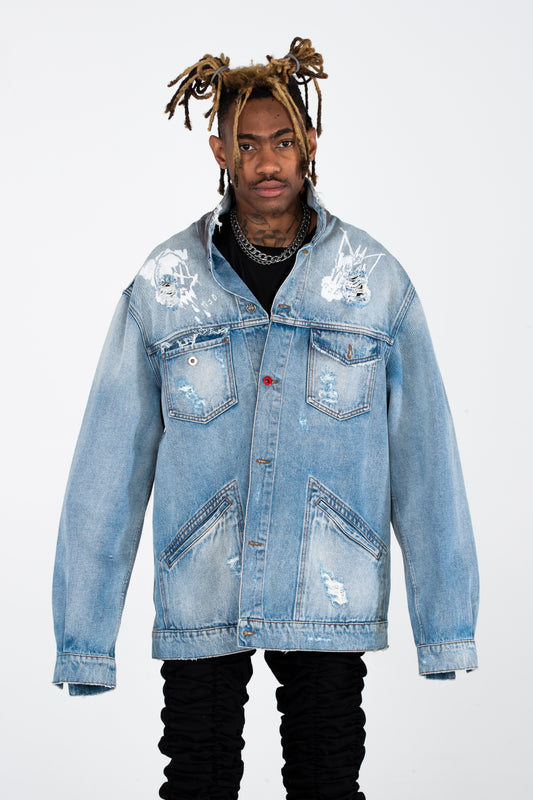 PAX DENIM JACKET - HAND PAINTED FINISH - ARCHIVE JACKET - MJB